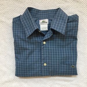 Lacoste Grid Button Up Dress Shirt